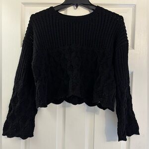 Zara Black Textured Women's Sweater